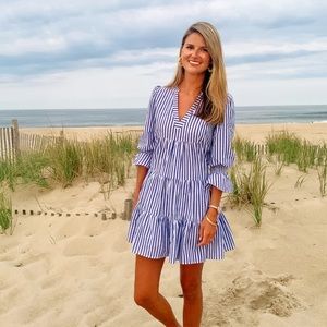 Tuckernuck pomander place Blue and White Stripe Cotton Poplin Kenzo Dress XLARGE